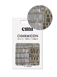 Силиконовые стикеры для ногтей EMI, Charmicon 3D Silicone Stickers №158 Квадраты золото